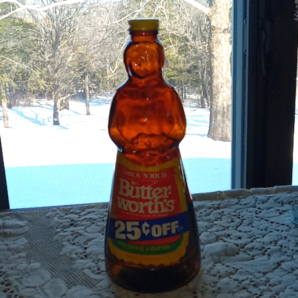 Mrs. Butterworth vintage syrup jar with lable 1960's